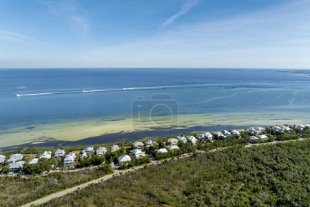 Wealthy waterfront residential area. Rich neighborhood with expensive vacation homes in Boca Grande, small town on Gasparilla Island in southwest Florida.