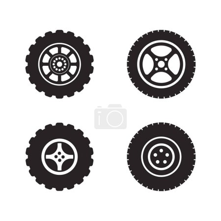 Téléchargez les illustrations : Icône pneu vecteur illustration logo design - en licence libre de droit