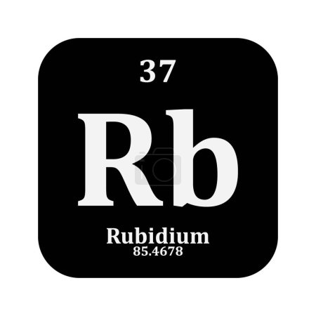 Téléchargez les illustrations : Icône chimie du rubiudium, élément chimique dans le tableau périodique - en licence libre de droit