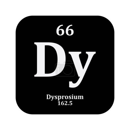 Téléchargez les illustrations : Icône chimie du dysprosium, élément chimique dans le tableau périodique - en licence libre de droit