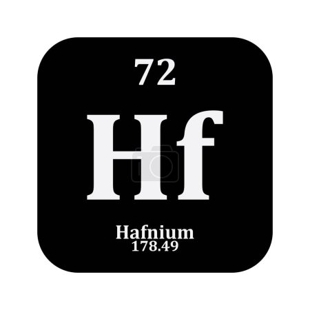 Téléchargez les illustrations : Icône chimie du hafnium, élément chimique dans le tableau périodique - en licence libre de droit
