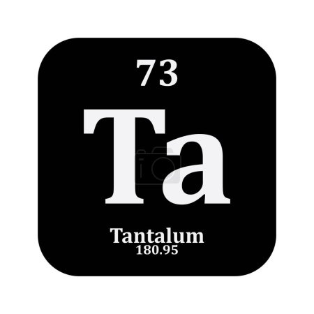 Téléchargez les illustrations : Icône de la chimie du tantale, élément chimique dans le tableau périodique - en licence libre de droit