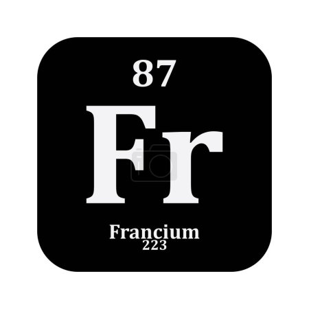 Téléchargez les illustrations : Icône chimie du francium, élément chimique dans le tableau périodique - en licence libre de droit