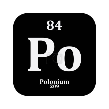 Illustration for Polonium chemistry icon,chemical element in the periodic table - Royalty Free Image