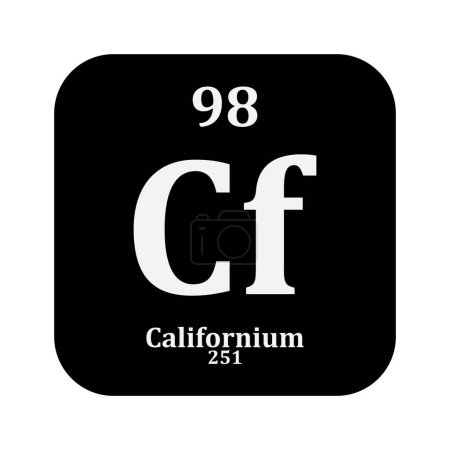 Ilustración de Icono de química californiana, elemento químico en la tabla periódica - Imagen libre de derechos