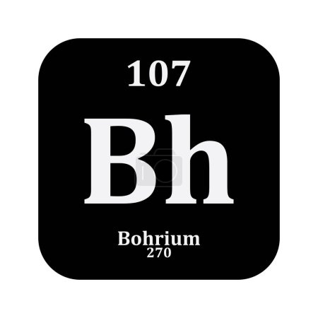Téléchargez les illustrations : Icône chimie du bohrium, élément chimique dans le tableau périodique - en licence libre de droit