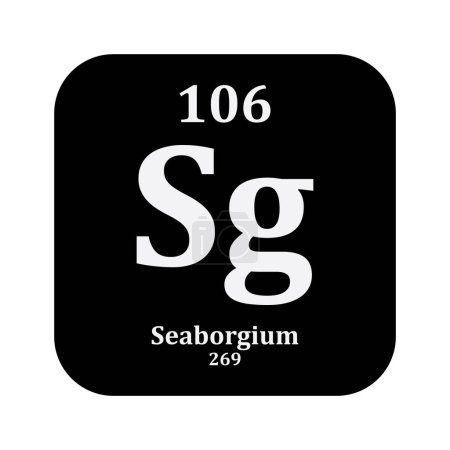 Téléchargez les illustrations : Icône chimie du Seaborgium, élément chimique dans le tableau périodique - en licence libre de droit