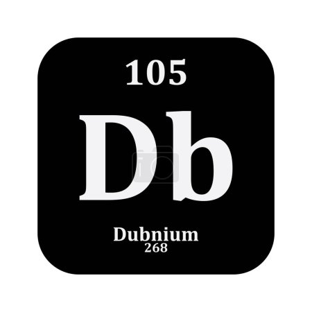 Ilustración de Icono de química de Dubnio, elemento químico en la tabla periódica - Imagen libre de derechos