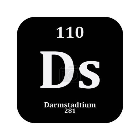 Téléchargez les illustrations : Icône chimie du darmstadtium, élément chimique dans le tableau périodique - en licence libre de droit