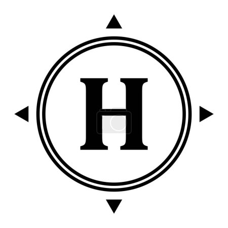 Illustration for Helicopter Landing Pad icon vector illustration logo design - Royalty Free Image