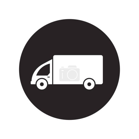 Téléchargez les illustrations : Icône de camion de boîte, conception vectorielle de symbole illustration - en licence libre de droit