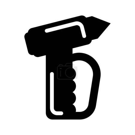 Téléchargez les illustrations : Marteau d'urgence pour voiture icône de brise-glace vectoriel illustration logo design - en licence libre de droit
