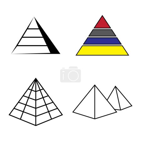pirámide icono vector ilustración logo diseño