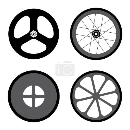 fixie ruedas icono vector ilustración logo diseño