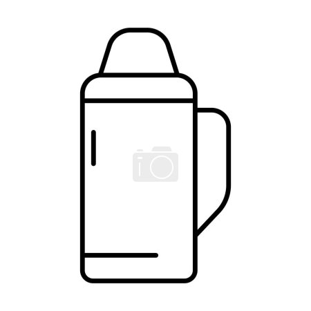 Téléchargez les illustrations : Thermos icône vectoriel illustration logo design - en licence libre de droit