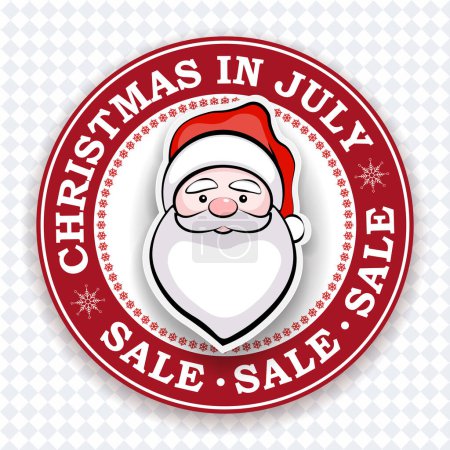 Ilustración de Impresión con silueta de Santa Claus en un sombrero, copos de nieve, componente de diseño. - Imagen libre de derechos