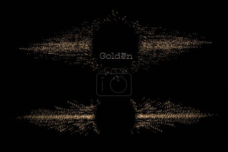 Illustration for Round isolated frame with gold glitter on a black background, set. - Royalty Free Image