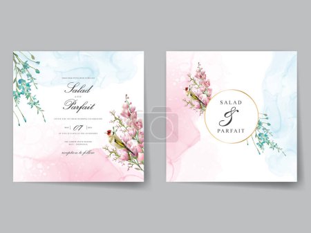Foto de Hermosa boda flores silvestres invitación tarjeta - Imagen libre de derechos