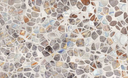 Foto de Textura colorida de la pared del mosaico, fondo de guijarros - Imagen libre de derechos