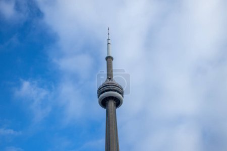 Photo for The CN Tower is an iconic communications tower in Toronto, Canada. Standing at 553 meters tall, it offers panoramic views, exciting attractions, and is an internationally recognized symbol. - Royalty Free Image