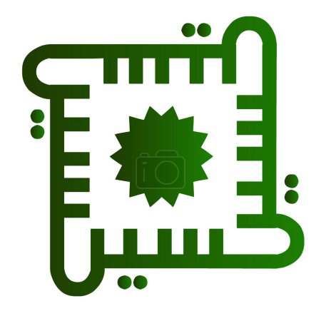 Ilustración de Hussain como forma de caja de caligrafía árabe o icono verde aislado sobre un fondo blanco. Ilustración vectorial islámica. - Imagen libre de derechos
