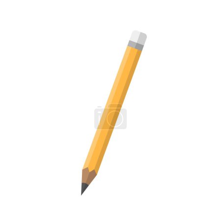 Illustration for A yellow pencil, stationery vector cartoon icon for office and school - Royalty Free Image