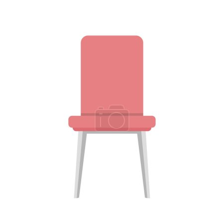 Illustration for Vector cartoon flat design illustration of red chair with backrest, furniture - Royalty Free Image