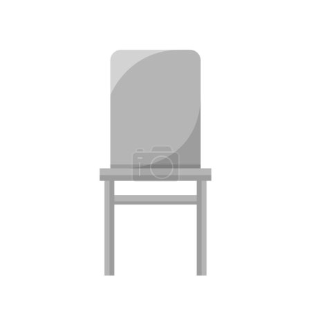 Téléchargez les illustrations : Illustration vectorielle dessin animé plat de chaise en fer gris avec dossier, meubles - en licence libre de droit