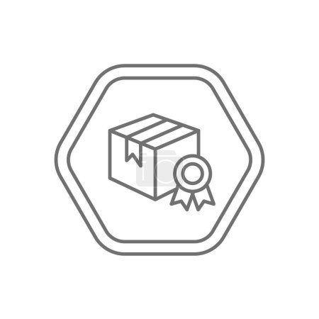 Ilustración de Logo hexágono negro vector de icono de línea delgada negro, caja importada original - Imagen libre de derechos