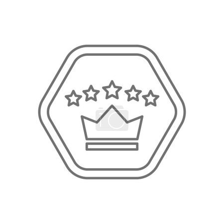 Illustration for Black hexagon logo black thin line icon vector, stars, crown, glory - Royalty Free Image