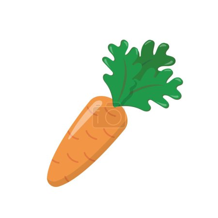 Téléchargez les illustrations : Illustration vectorielle comique de carotte isolée sur fond blanc - en licence libre de droit