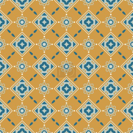 Ilustración de Azulejos marroquíes continuo fondo sin costura, decoración de azulejos, utilizado para el papel pintado, textura del patrón, azulejo, fondo de página web, textura de la superficie, textura de la tela - Imagen libre de derechos