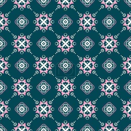 Illustration for Moroccan tiles continuous seamless background, tile decoration, used for wallpaper, pattern texture, tile, web page background, surface texture, fabric texture - Royalty Free Image