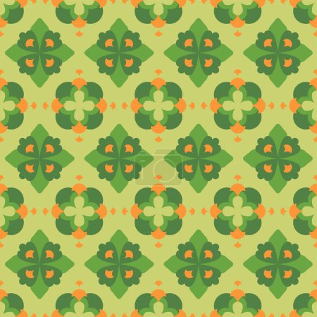 Ilustración de Patrón de azulejo continuo hoja de hierba inconsútil, se puede utilizar para el papel pintado, textura de la superficie, cubierta, tela - Imagen libre de derechos