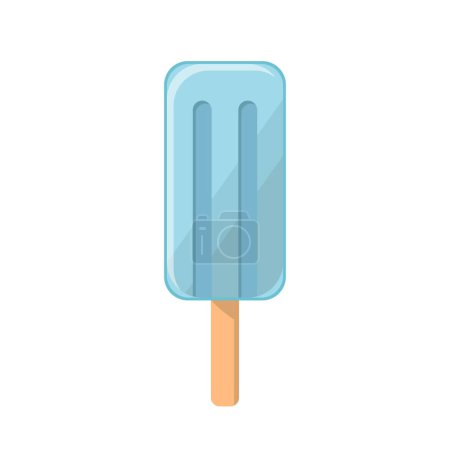 Téléchargez les illustrations : Popsicle bleue à saveur de soda avec bâton de popsicle, illustration de bande dessinée - en licence libre de droit