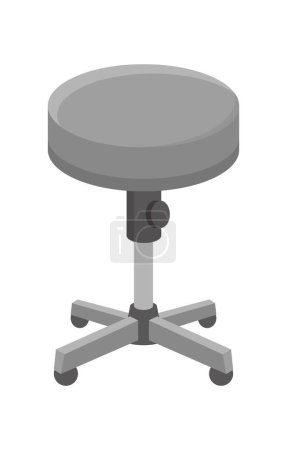 Illustration for Round office chair with telescopic adjustment, simple vector illustration or icon isolated on white background - Royalty Free Image