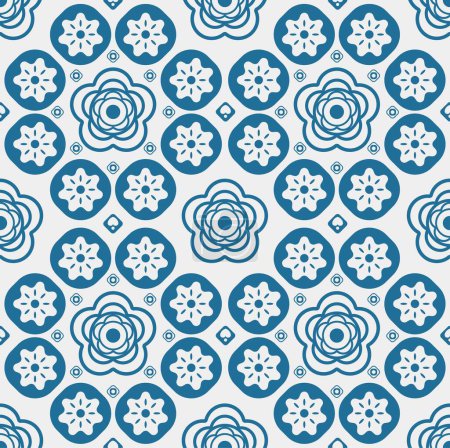 Illustration for Seamless continuous pattern or wallpaper with graphic or geometric patterns, traditional elements in oriental style, vector design and decoration - Royalty Free Image
