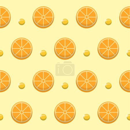 Téléchargez les illustrations : Orange et vitamine C sans couture illustration continue fond vectoriel - en licence libre de droit