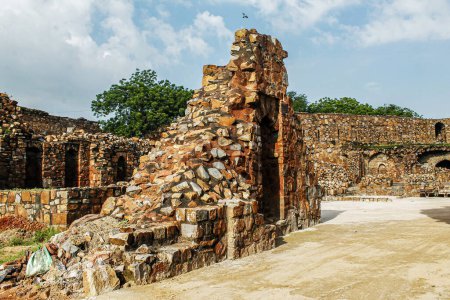 Photo for Ruins at Firoz Shah Kotla Fort in New Delhi, which was the citadel of Firoz Shah Tughlaq, the ruler of Delhi Sultanate during 1351-88 - Royalty Free Image