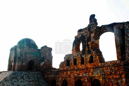 Foto de Ruinas en Firoz Shah Kotla Fort en Nueva Delhi, que fue la ciudadela de Firoz Shah Tughlaq, el gobernante del sultanato de Delhi durante 1351-88 - Imagen libre de derechos