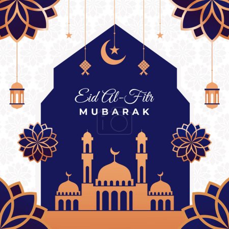 Eid Mubarak Greeting Background Design Vector