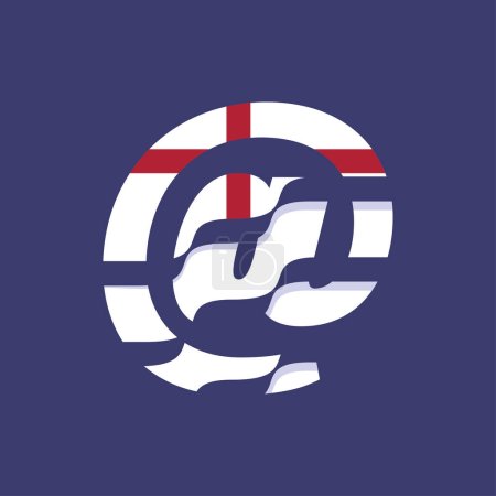 United Kingdom flag logo design vector illustration in Ath icon shape. Wave style