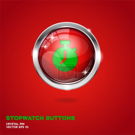 Illustration for Stopwatch 3D Buttons Christmas Edition - Royalty Free Image