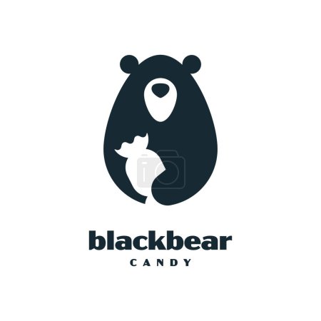 Illustration for Black bear and candy icon design vector graphic symbol icon illustration creative idea - Royalty Free Image