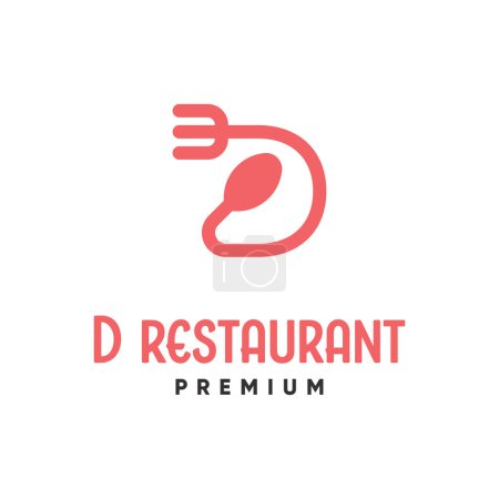Initial letter D food equipment simple logo icon vector template abstract