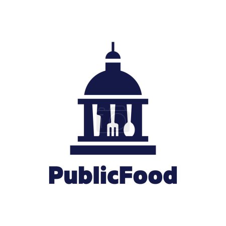 Téléchargez les illustrations : Logo alimentaire public, en utilisant l'illustration vectorielle de fond blanc - en licence libre de droit