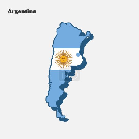 Téléchargez les illustrations : Carte de la forme du drapeau argentin. Illustration vectorielle. Eps 10 - en licence libre de droit