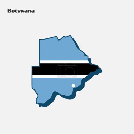 Téléchargez les illustrations : Carte du drapeau du Botswana. Illustration vectorielle. Eps 10 - en licence libre de droit
