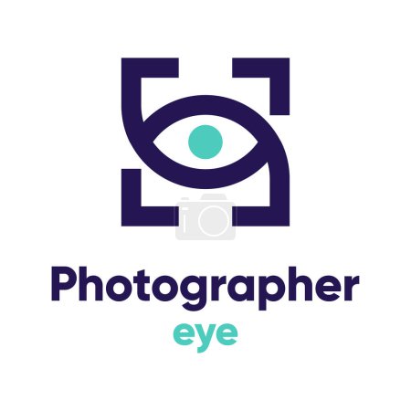 Illustration for Eye with photography logo design vector template, Creative eye logo concept, Icon symbol, Illustration - Royalty Free Image