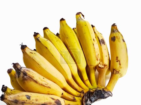 A bunch of old and overripe Nam Wah Banana which is very tasty and sweet isolated on white